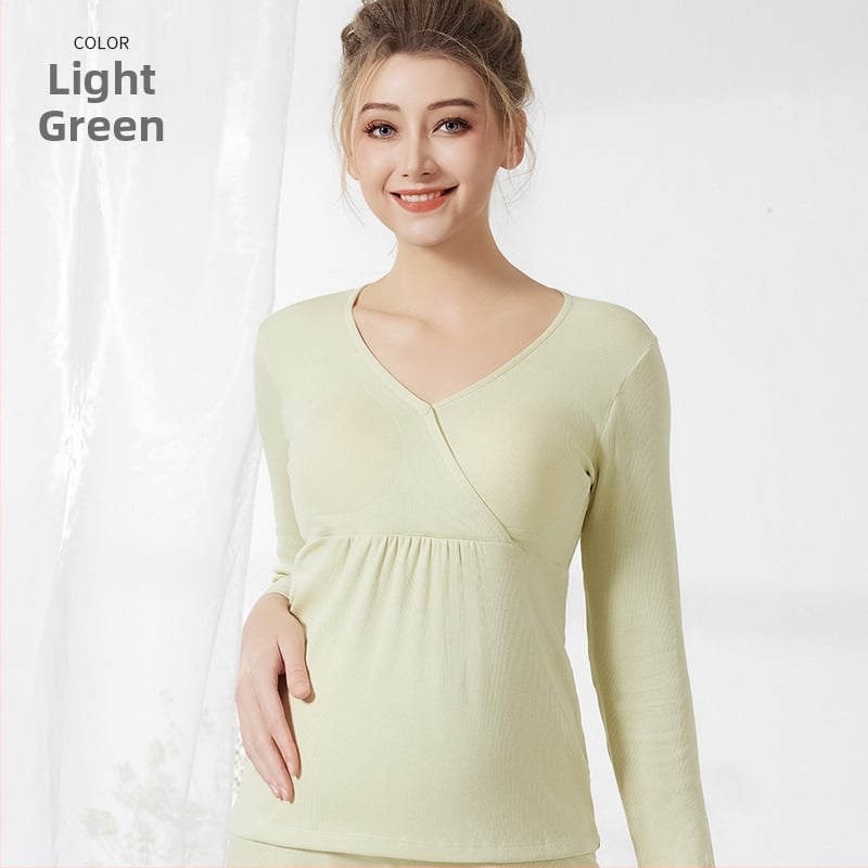 Βαμβαρινό τοπ θηλάσμου με κουκούλα για μητρότητα και λοχεία, απλό καθημερινό στυλ, μακριά μανίκια, μεσαίο βάρος υφάσματος