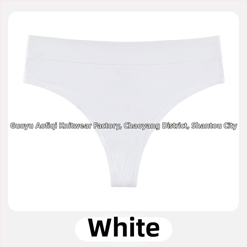 Moterų T tipo kelnaitės su vidutiniu juosmeniu, megztas nailono audinys, kvėpuojančios, medvilninis įdėklas