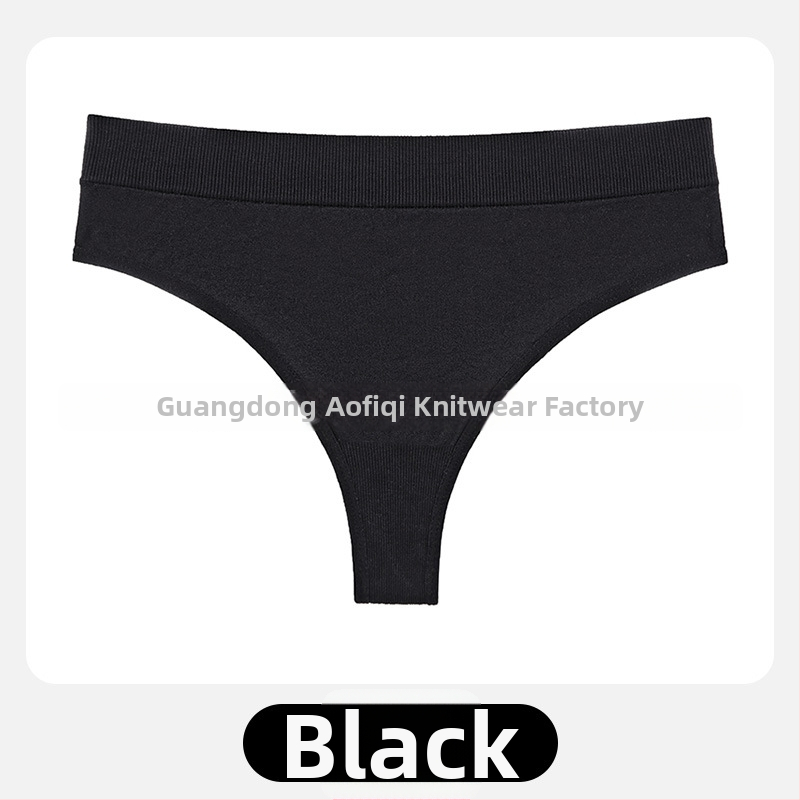 Moterų T tipo kelnaitės su vidutiniu juosmeniu, megztas nailono audinys, kvėpuojančios, medvilninis įdėklas