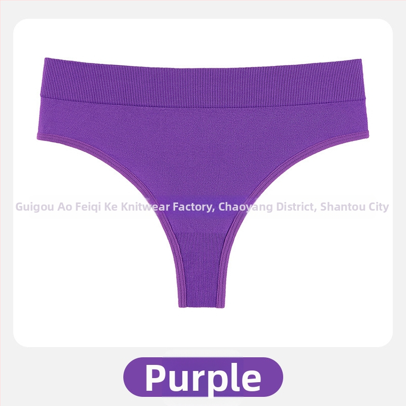 Moterų T tipo kelnaitės su vidutiniu juosmeniu, megztas nailono audinys, kvėpuojančios, medvilninis įdėklas