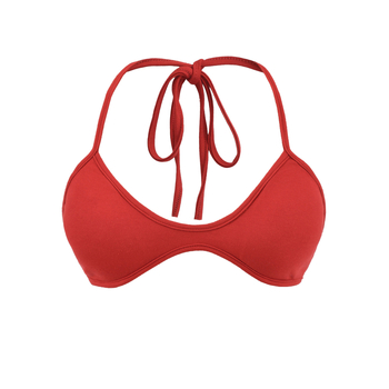 Ženski top s jastučićima za grudi, sling stil, halter ovratnik, kratka duljina, viskozna smjesa, uski kroj