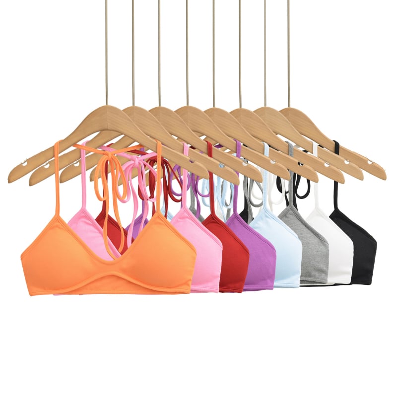 Ženski top s jastučićima za grudi, sling stil, halter ovratnik, kratka duljina, viskozna smjesa, uski kroj