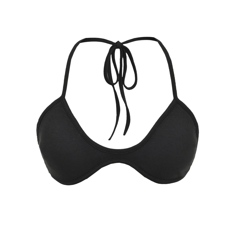 Ženski top s jastučićima za grudi, sling stil, halter ovratnik, kratka duljina, viskozna smjesa, uski kroj