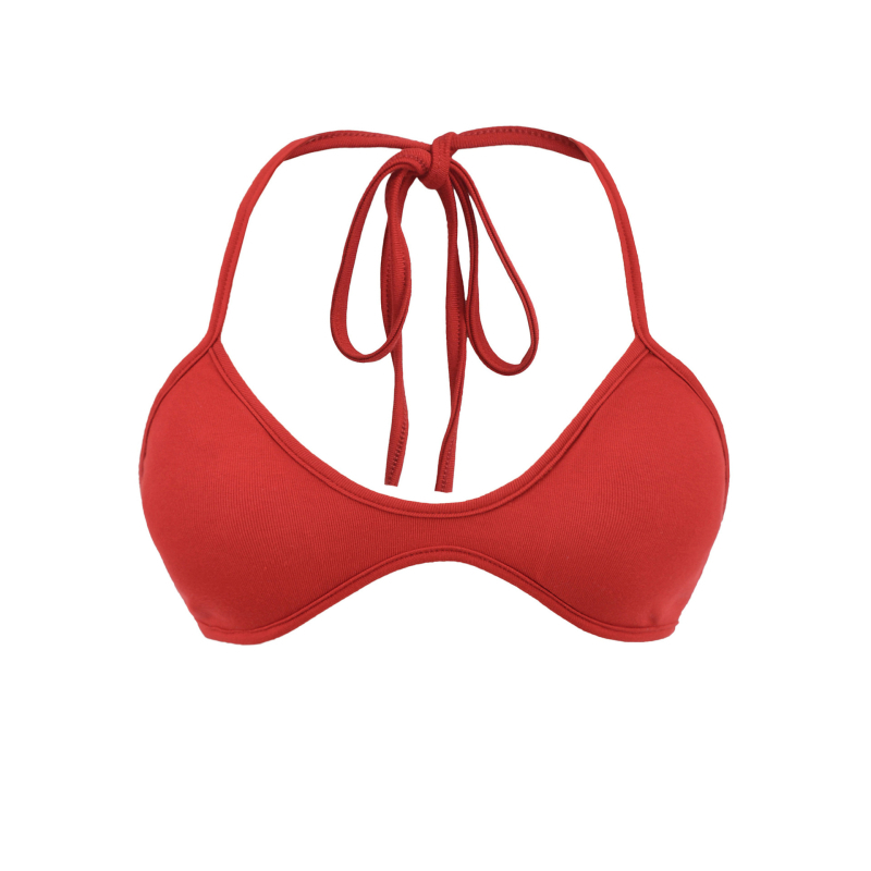 Ženski top s jastučićima za grudi, sling stil, halter ovratnik, kratka duljina, viskozna smjesa, uski kroj