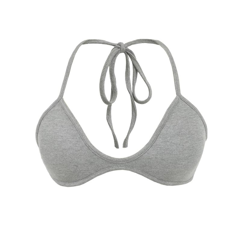 Ženski top s jastučićima za grudi, sling stil, halter ovratnik, kratka duljina, viskozna smjesa, uski kroj