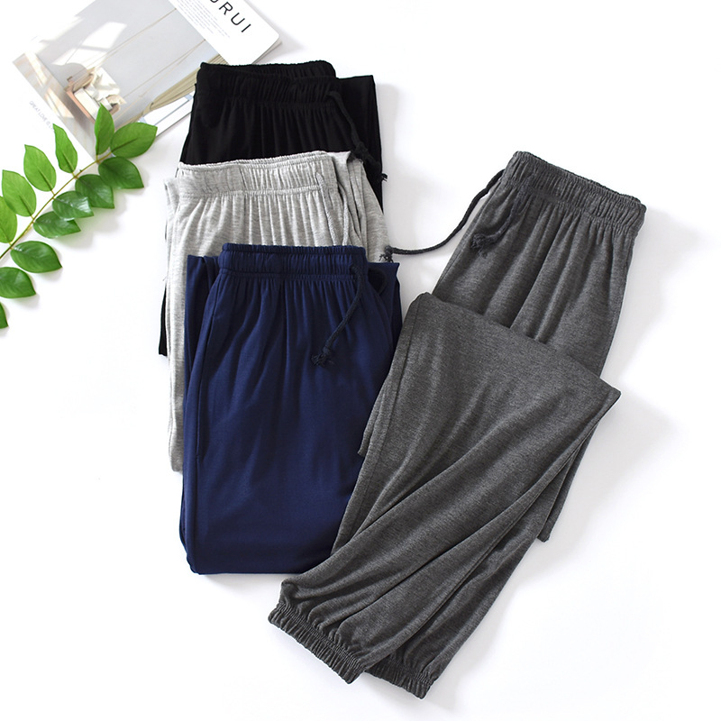 Vīriešu Modal ledus zīda pidžamu bikses - vieglas, elpojošas, antibakteriālas, piemērotas vasai, mājām un ārpus telpām