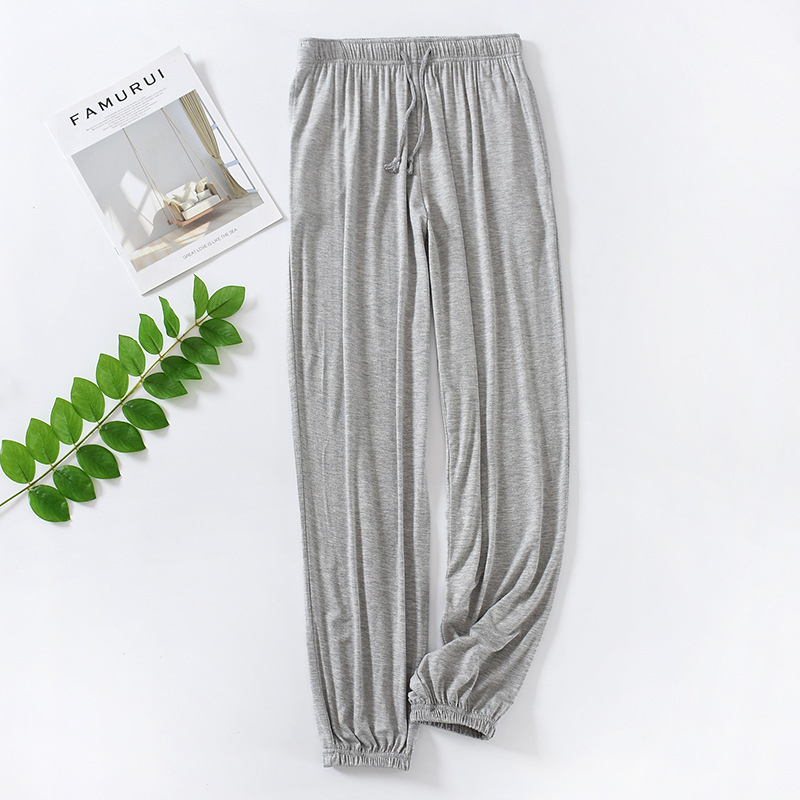 Vīriešu Modal ledus zīda pidžamu bikses - vieglas, elpojošas, antibakteriālas, piemērotas vasai, mājām un ārpus telpām