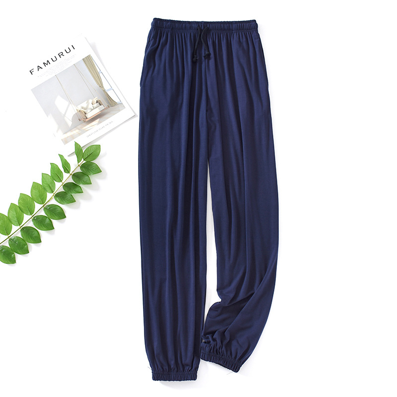 Vīriešu Modal ledus zīda pidžamu bikses - vieglas, elpojošas, antibakteriālas, piemērotas vasai, mājām un ārpus telpām
