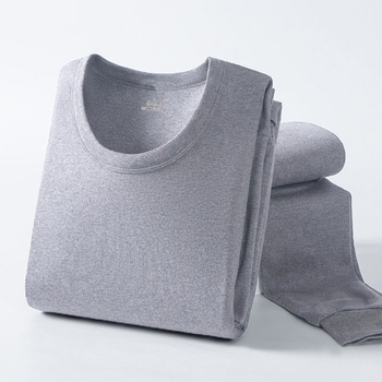 Vīriešu 100% kokvilnas termālais komplekts — tops ar apļu kaklu un augstu jostu, plāns pamatslānis, antibakteriāls, antistatiskas īpašības