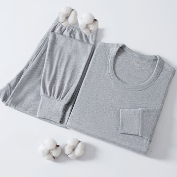 Vīriešu 100% kokvilnas termālais komplekts — tops ar apļu kaklu un augstu jostu, plāns pamatslānis, antibakteriāls, antistatiskas īpašības