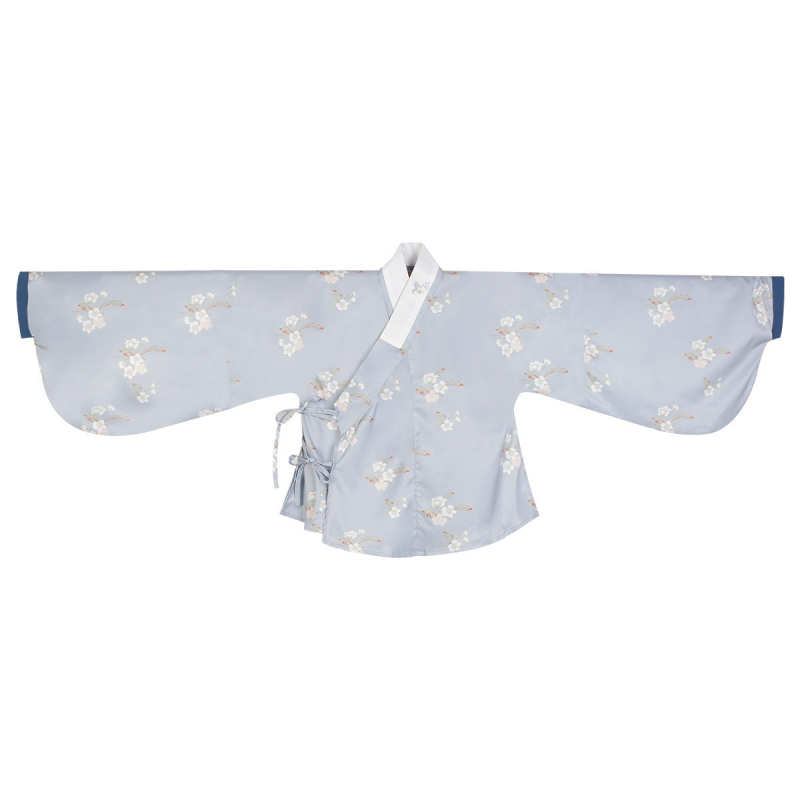 Hanfu Ru sijonas su kvadratine apykakle, Song dinastijos stilius, poliesterio audinys su 95%+ elastano, unisex