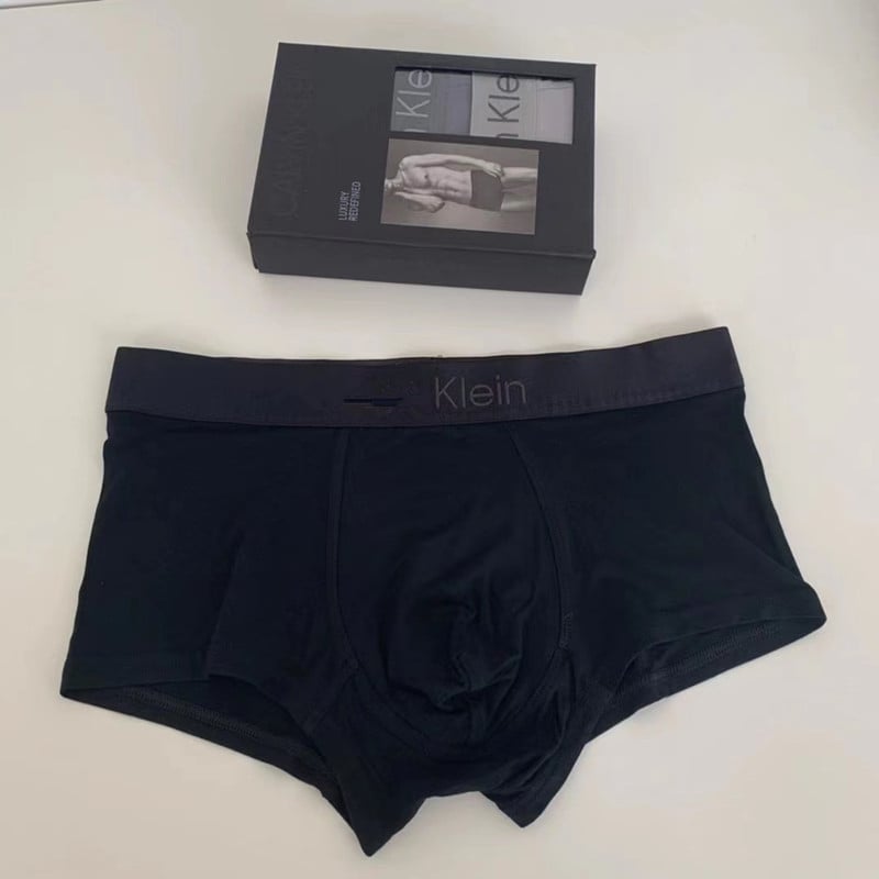Muške boxerice od rastezljivog pamuka, srednji pojas, prozračne, antibakterijske, u kutiji za poklon, paket od tri komada