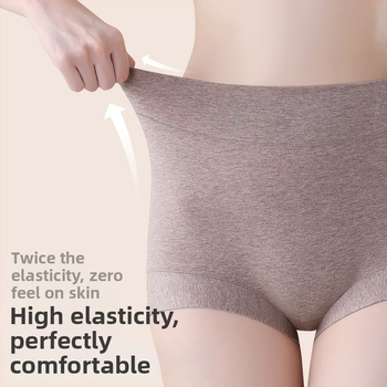 Moterų boxer briefs su aukšta liemene, pilnas klubų dengimas, 60 siūlų medvilnė, antibakterinės