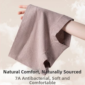 Moterų boxer briefs su aukšta liemene, pilnas klubų dengimas, 60 siūlų medvilnė, antibakterinės