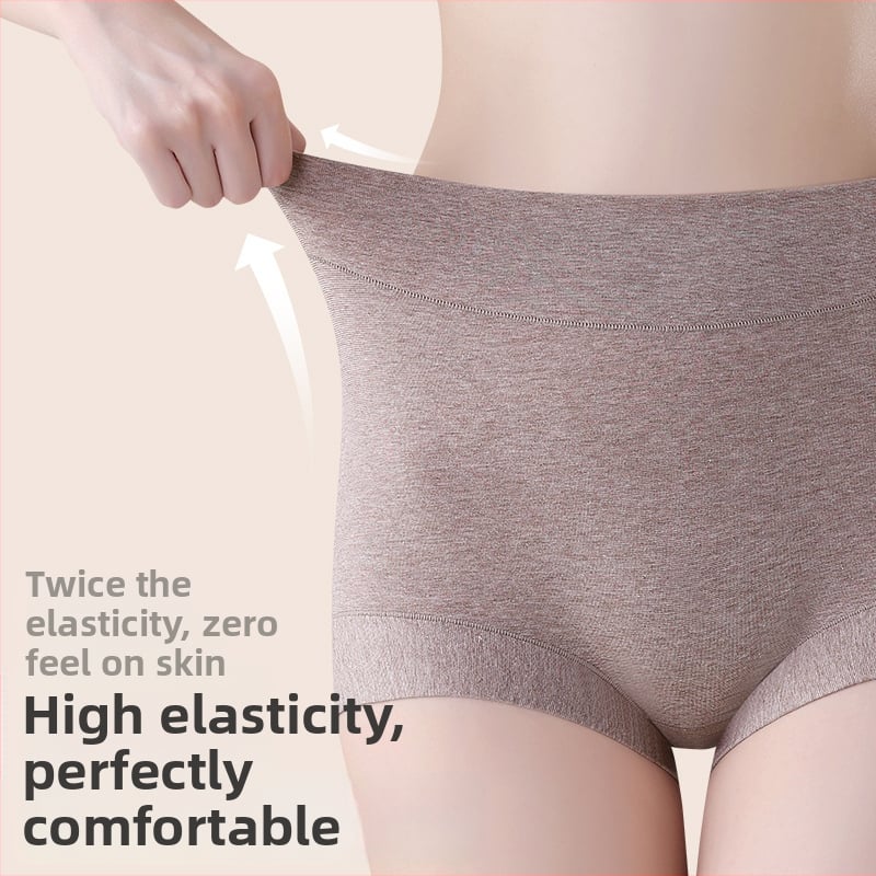 Moterų boxer briefs su aukšta liemene, pilnas klubų dengimas, 60 siūlų medvilnė, antibakterinės