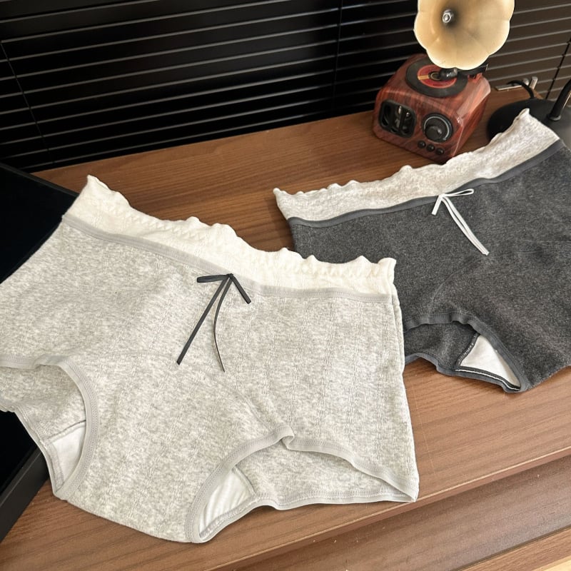 Moteriški medvilniniai bokseriniai, kvėpuojantys ir antibakteriniai, vidurio juosmens, megzti