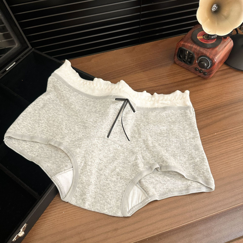 Moteriški medvilniniai bokseriniai, kvėpuojantys ir antibakteriniai, vidurio juosmens, megzti