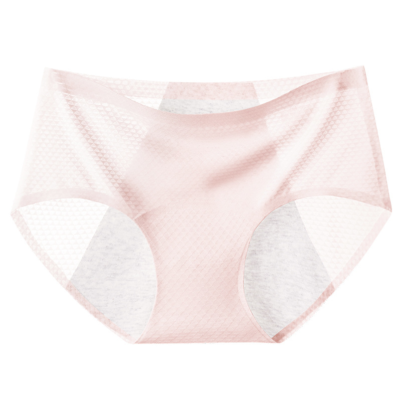 Moterų menstruacijoms skirti apatiniai, pagrindinis audinys nailonas 86%, tarpkojo įdėklas poliesteris 70–80%, vidutinio aukščio juosmuo, atsparus nuotėkiui