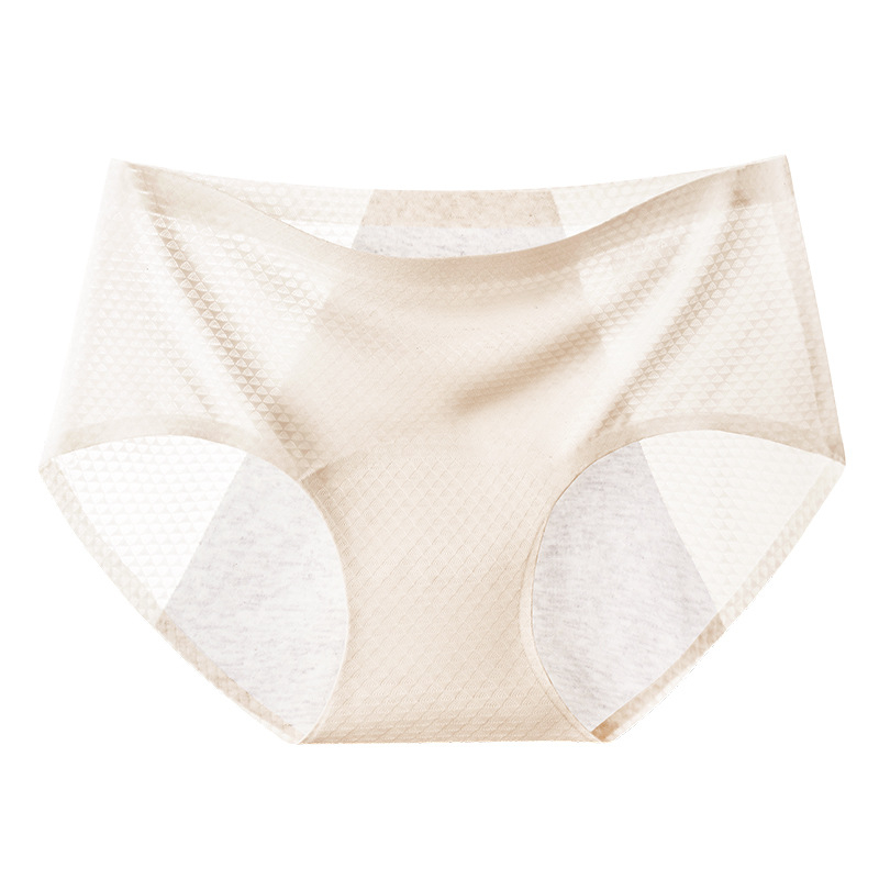 Moterų menstruacijoms skirti apatiniai, pagrindinis audinys nailonas 86%, tarpkojo įdėklas poliesteris 70–80%, vidutinio aukščio juosmuo, atsparus nuotėkiui