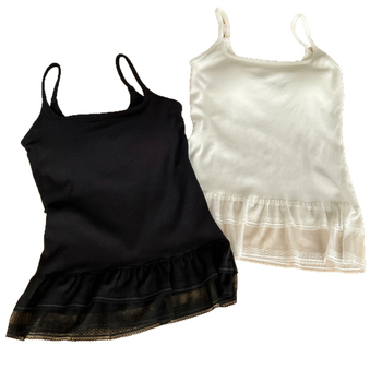 Nylon csipkés camisole, kerek nyakú, minden évszakra, közepes súlyú 181–200 g/m²