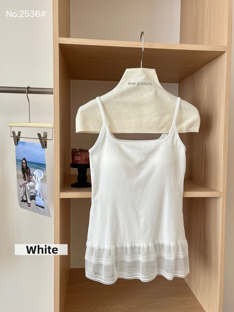 Nylonové čipkové tielko, okrúhly výstrih, všetky ročné obdobia, stredná hmotnosť 181–200 g/m²