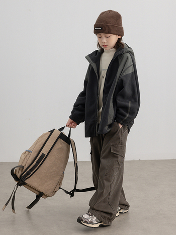 Vaikiška flisinė striukė su gobtuvu, išorinis audinys 100% poliesteris, pamušalas poliesteris, užtrauktukas