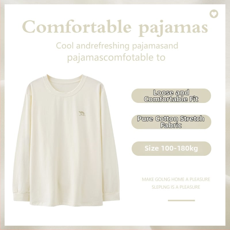 Pižāmas tops, kokvilna, minimalistisks pulover stils, apaļa kakla izgriezums, garas piedurknes