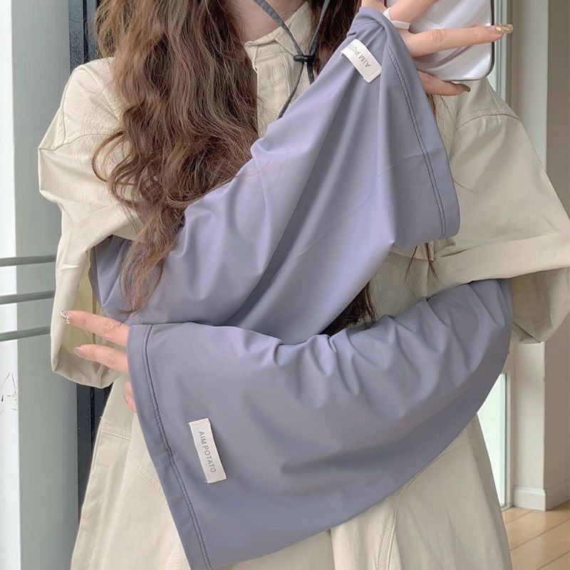 Ledinio šilko rankovės nuo saulės, laisvas kirpimas, lauko naudojimui