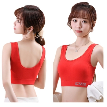Безжичен бюстгальтер за гръб с опора, спортен топ за йога, чашка 1/2, форма на чашката: тънък горен/долен дебел, нейлон, дишащ