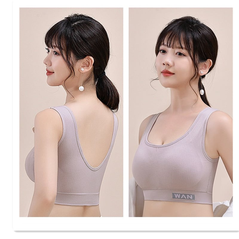 Безжичен бюстгальтер за гръб с опора, спортен топ за йога, чашка 1/2, форма на чашката: тънък горен/долен дебел, нейлон, дишащ