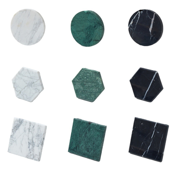 Μαρμάρινο σουβέρ ποτηριών, τετράγωνο, μοντέρνου μινιμαλιστικού στυλ, Rising sun