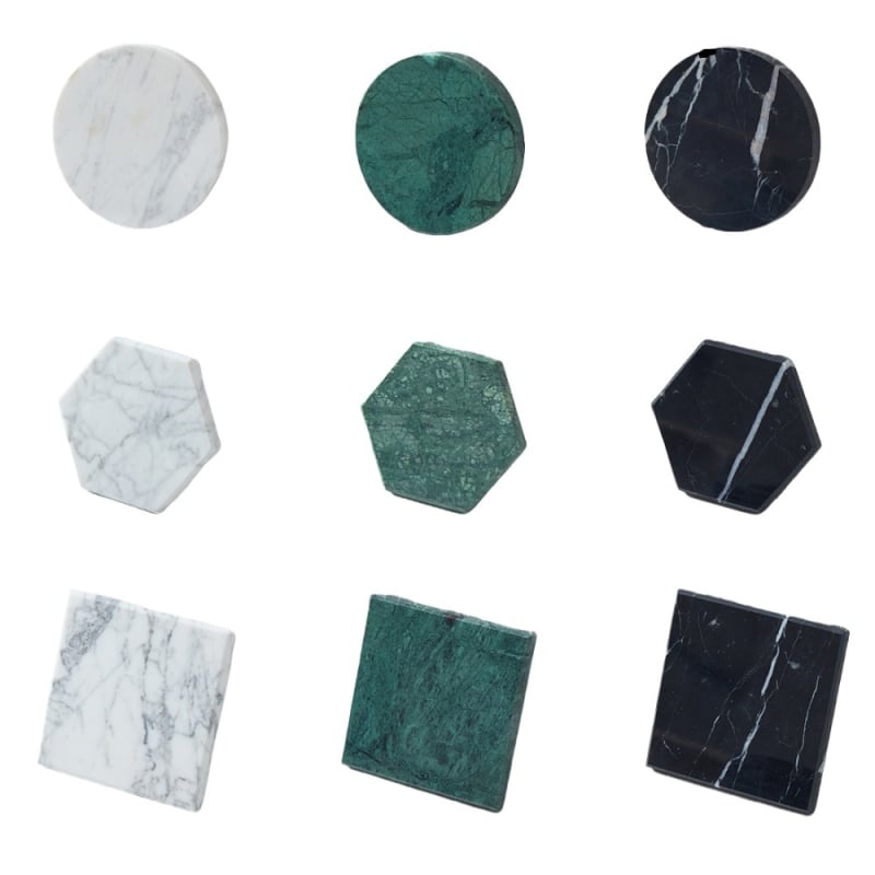 Μαρμάρινο σουβέρ ποτηριών, τετράγωνο, μοντέρνου μινιμαλιστικού στυλ, Rising sun