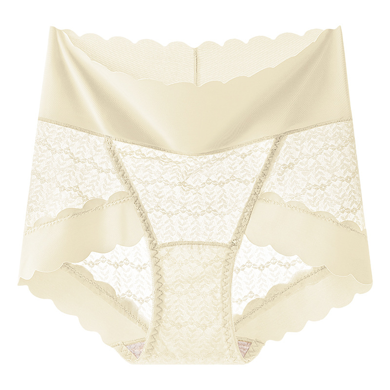 Čipkaste ženske gaćice s visokim pojasom, podizanje stražnjice, prozračne, antibakterijske, Jacquard tkanina