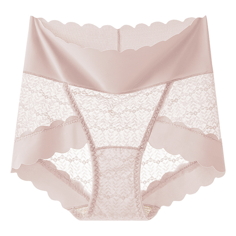 Čipkaste ženske gaćice s visokim pojasom, podizanje stražnjice, prozračne, antibakterijske, Jacquard tkanina