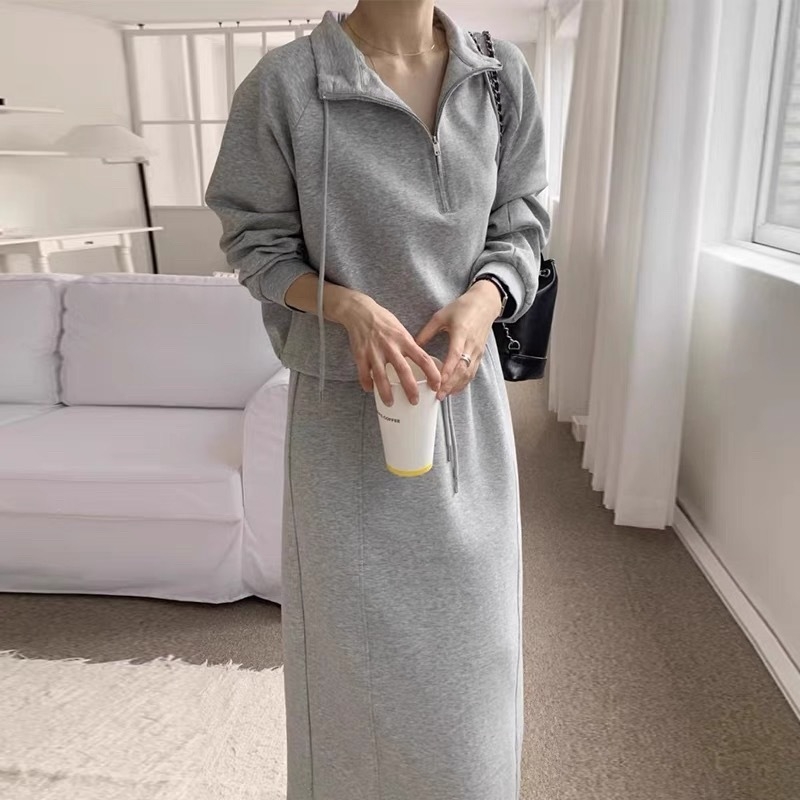 Top i suknja - casual kostim, Chenille tkanina, Spandex, proljeće 2025, Žene