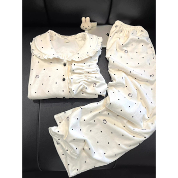 Női Derong Velúr pizsama készlet, hosszú ujjas, kardigán-stílus, gallér, 100% poliészter, vastag anyag, 201–250 g/m2, ősz-tél viselésre, otthon és külső