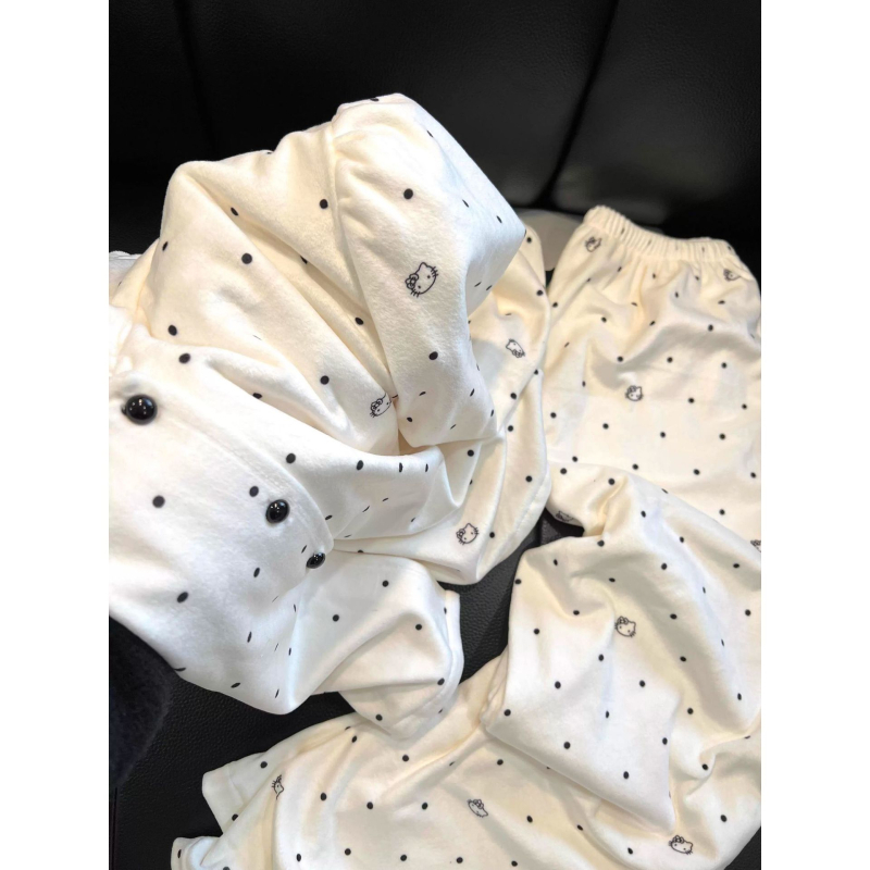 Női Derong Velúr pizsama készlet, hosszú ujjas, kardigán-stílus, gallér, 100% poliészter, vastag anyag, 201–250 g/m2, ősz-tél viselésre, otthon és külső