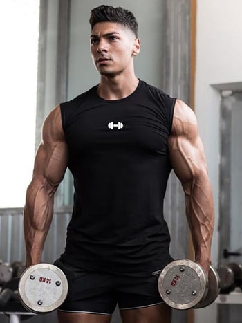 Sportos pamut mellény, szoros fazon, nyomtatás, forró nyomás