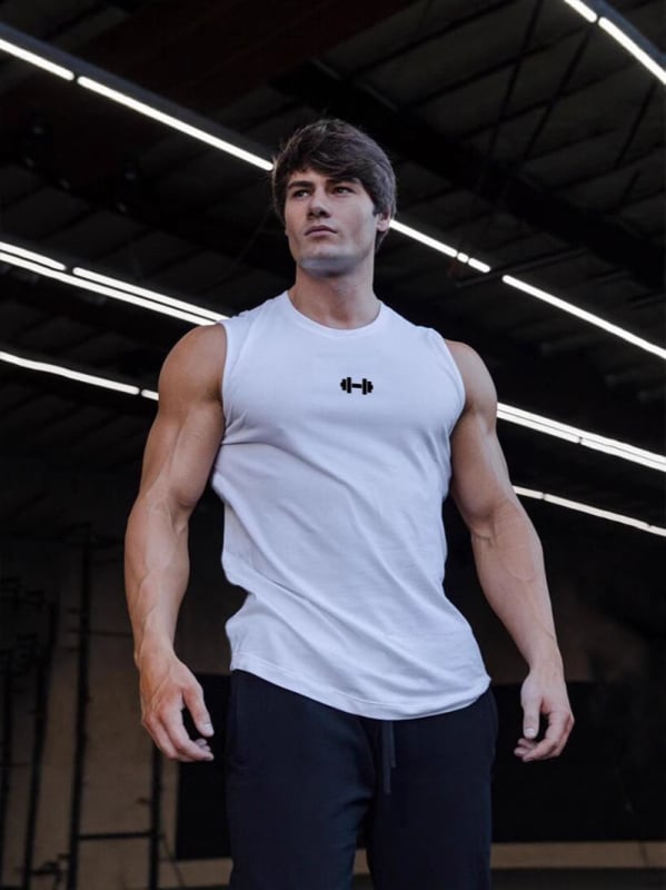 Sportos pamut mellény, szoros fazon, nyomtatás, forró nyomás