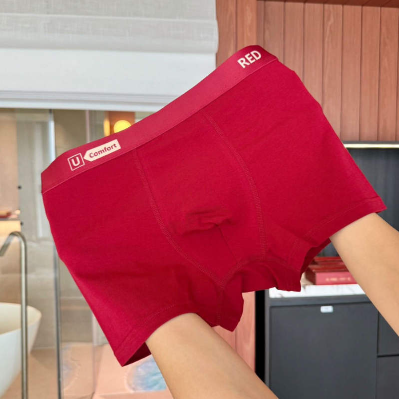 Muške bokserice od 95% pamuka i 5% elastana, prozračne, antibakterijske, Jacquard tkanina, srednji pojas