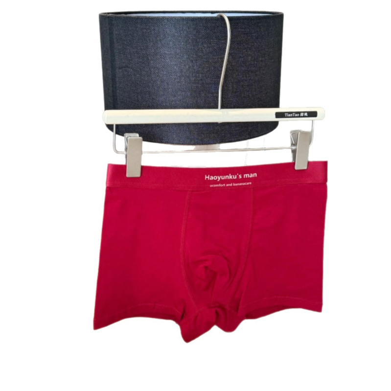 Muške bokserice od 95% pamuka i 5% elastana, prozračne, antibakterijske, Jacquard tkanina, srednji pojas
