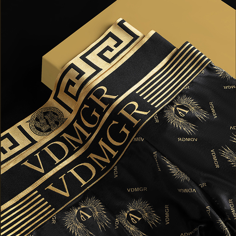 Muške bokserice Ice Silk, srednji pojas, prozračne, podizanje stražnjice, poliester tkanina