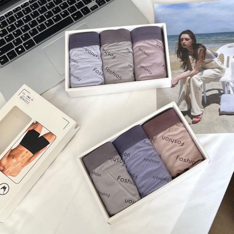 Muške bokserice od modalnog materijala s natpisima, bez šavova, srednje visokog pojasa, prozračne, elastične