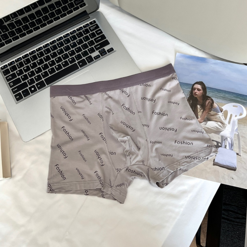 Muške bokserice od modalnog materijala s natpisima, bez šavova, srednje visokog pojasa, prozračne, elastične