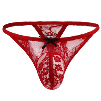 Vyrų nėrinių tanga su didele kišene ir nėrinių kaspinu - poliesterio 90-95%