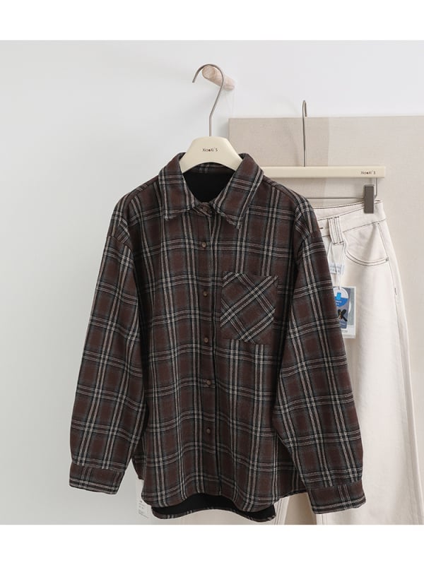 Ženska košulno-dukserica s uzorkom mreže, polo ovratnik, dugi rukavi, jednoredno kopčanje, slobodan kroj