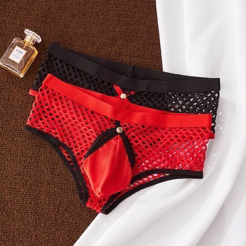 Muške bokserice niskog struka s mrežastim izrezom, s odvojivim džepom, prozračne poliester