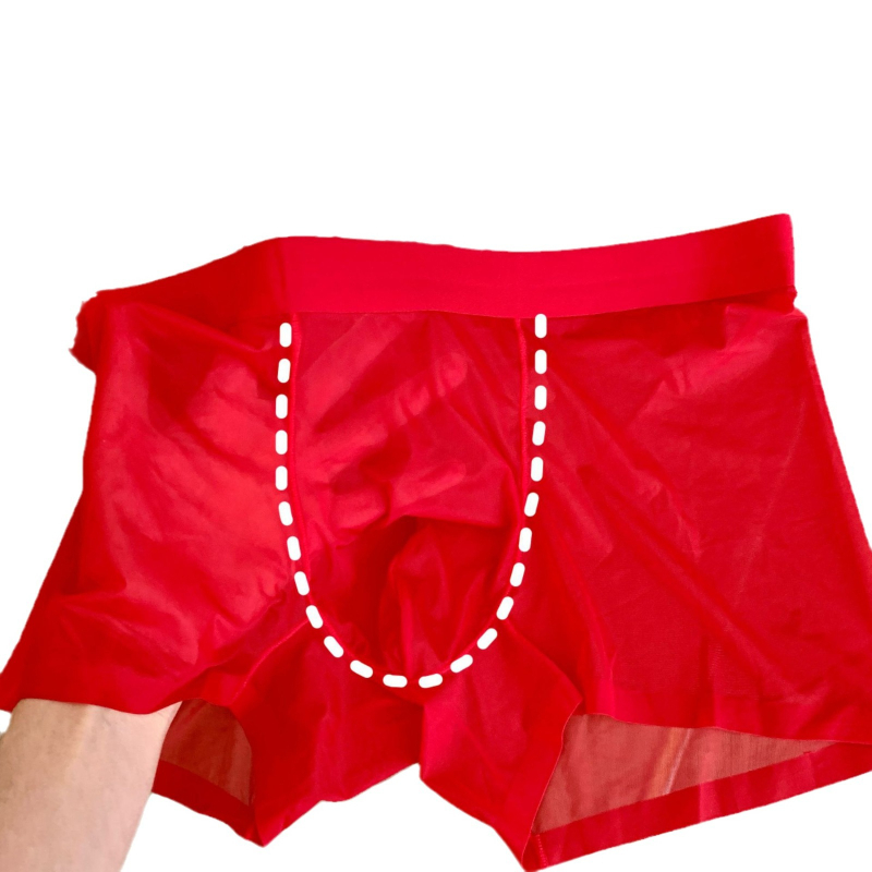 Muške bokserice, pletene od ice silk, najlon tkanina, srednji pojas, prozračne i bez vidljivih tragova