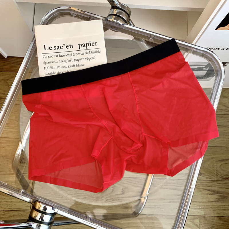 Muške bokserice, pletene od ice silk, najlon tkanina, srednji pojas, prozračne i bez vidljivih tragova