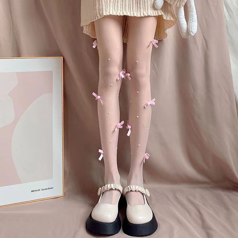 Lolita zeķes ar lenti, plānas 15D, poliester 70–80%, gurnu formēšana